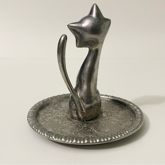 Vintage Cat Ring Holder Jewelry Display Kitty Trinket Holder - Picture 5 of 12